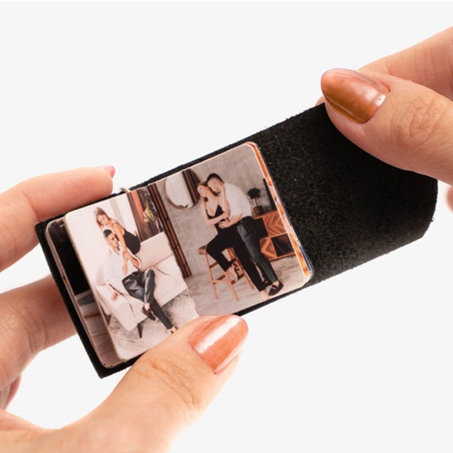 Leather Photo Booklet Keychain